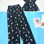 Đồ bộ mango mặc nhà quần dài áo hai dây in nhiều hoạ tiết