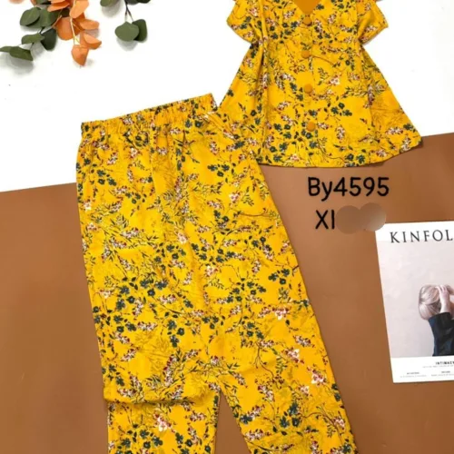 Đồ bộ mango mặc nhà quần dài áo sát nách bèo chổ chữ v
