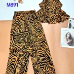 Đồ bộ mango mặc nhà quần dài áo sát nách hai tầng in nhiều hoạ tiết