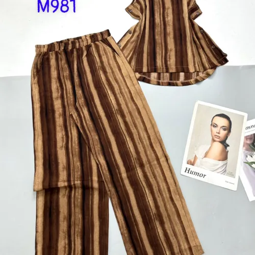 Đồ bộ mango mặc nhà quần dài áo sát nách in hoạ tiết