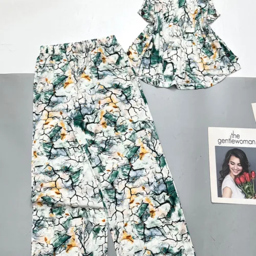 Đồ bộ mango mặc nhà quần dài áo sát nách  in nhiều hoạ tiết