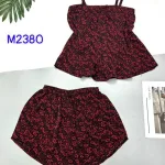 Đồ bộ mango mặc nhà quần đùi áo hai dây siêu mát in bông