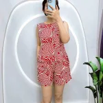 Đồ bộ mango mặc nhà quần đùi áo sát nách nhiều hoạ tiết