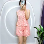 Đồ bộ mango mặc nhà quần đùi áo sát nách nhiều hoạ tiết