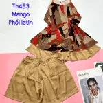 Đồ bộ  mango phối latin quần đùi trơn áo yếm 2 dây 2 tầng