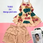 Đồ bộ  mango phối latin quần đùi trơn áo yếm 2 dây form lớn