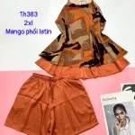 Đồ bộ  mango phối latin quần đùi trơn áo yếm 2 dây form lớn