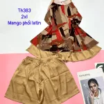 Đồ bộ  mango phối latin quần đùi trơn áo yếm 2 dây form lớn