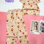 Đồ bộ mango pijama quần dài áo ngắn nhiều hoạ tiết