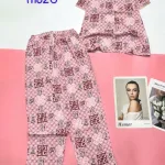 Đồ bộ mango pijama quần dài áo ngắn nhiều hoạ tiết