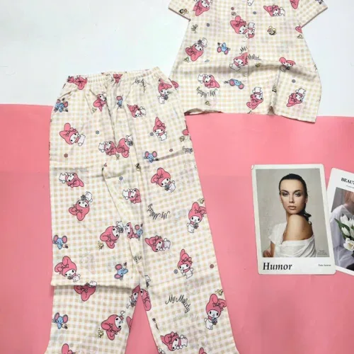 Đồ bộ mango pijama quần dài áo ngắn nhiều hoạ tiết