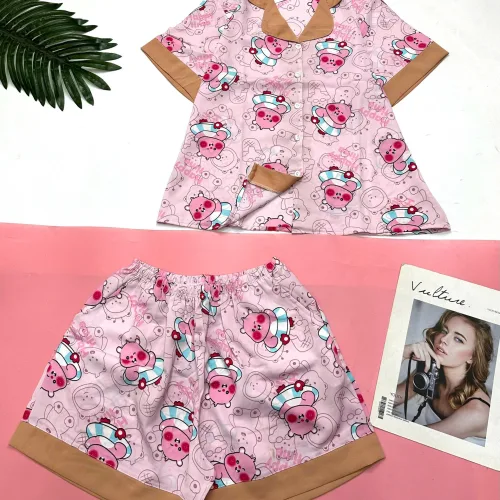 Đồ bộ mango pijama  quần đùi áo tay ngắn nhiều hình