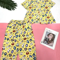 Đồ bộ mango pijama  quần lửng áo tay ngắn nhiều hình khác nhau
