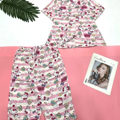 Đồ bộ mango pijama  quần lửng áo tay ngắn nhiều hình khác nhau