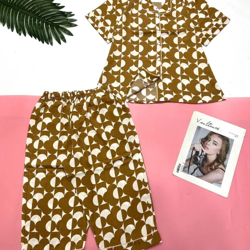 Đồ bộ mango pijama  quần lửng áo tay ngắn nhiều hình khác nhau