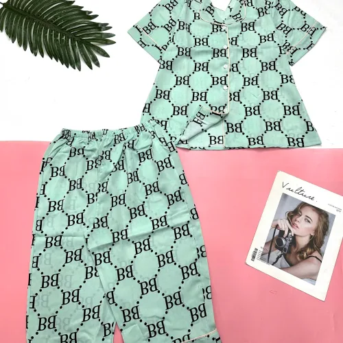 Đồ bộ mango pijama  quần lửng áo tay ngắn nhiều hình khác nhau