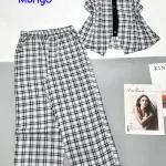 Đồ bộ mango quần dài áo sát nách in nhiều  hoạ tiết