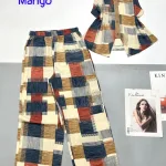 Đồ bộ mango quần dài áo sát nách in nhiều  hoạ tiết