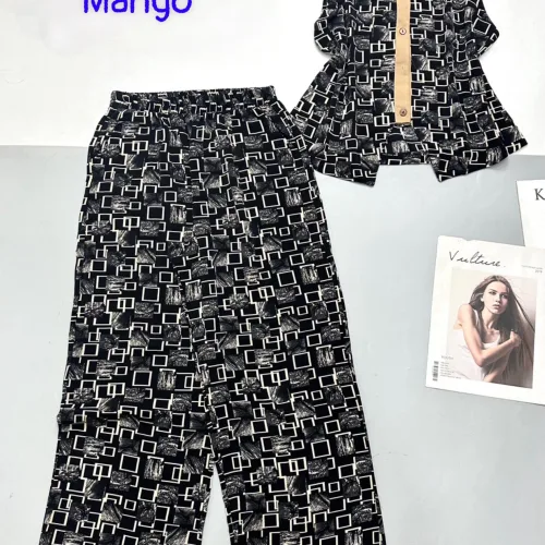Đồ bộ mango quần dài áo sát nách in nhiều  hoạ tiết