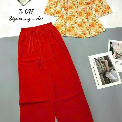 Đồ bộ  mango quần dài trơn áo tay dài có nút in có 2 size