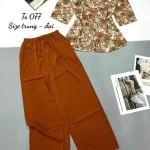 Đồ bộ  mango quần dài trơn áo tay dài có nút in có 2 size