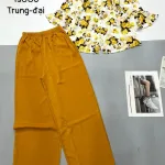 Đồ bộ  mango quần dài trơn áo tay dài có nút in nhiều hoa đẹp