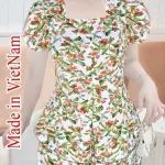 Đồ bộ mango quần đùi áo cổ vuông tay bèo nhiều hoạ tiết siêu sang