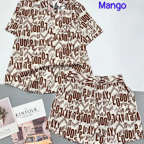 Đồ bộ mango quần đùi áo sơ mi in nhiều hoạ tiết