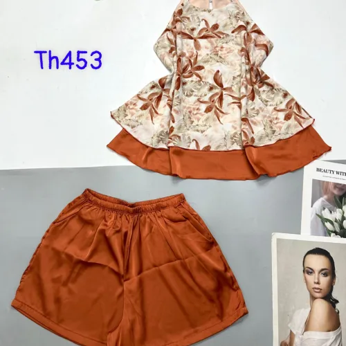 Đồ bộ mango quần đùi trơn áo hai dây siêu mát