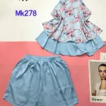 Đồ bộ mango quần đùi trơn áo yếm 2 dây cột sau 2 lớp