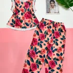 Đồ bộ mango quần lỡ áo sát nách ren nhiều hoạ tiết
