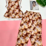 Đồ bộ mango quần lỡ áo sát nách ren nhiều hoạ tiết