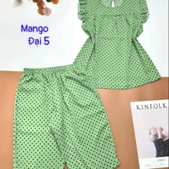 Đồ bộ mango quần ngố áo tay bèo chấm bi