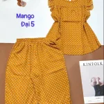 Đồ bộ mango quần ngố áo tay bèo chấm bi