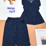 Đồ bộ mango quần ngố áo tay bèo chấm bi