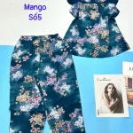 Đồ bộ mango quần ngố áo tay bèo có bông