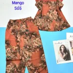 Đồ bộ mango quần ngố áo tay bèo có bông