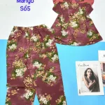 Đồ bộ mango quần ngố áo tay bèo có bông