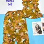 Đồ bộ mango quần ngố áo tay bèo có bông