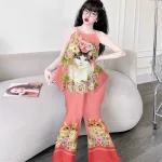 Đồ bộ mango siêu mát quần dài áo yếm nhiều hoạ tiết