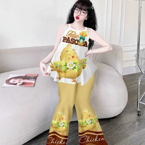 Đồ bộ mango siêu mát quần dài áo yếm nhiều hoạ tiết