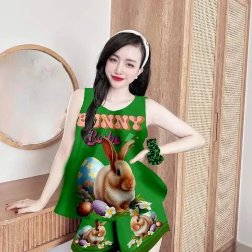 Đồ bộ mango siêu mát quần đùi áo ba lỗ in nhiều hình dễ thương