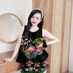 Đồ bộ mango siêu mát quần đùi áo ba lỗ in nhiều hình dễ thương