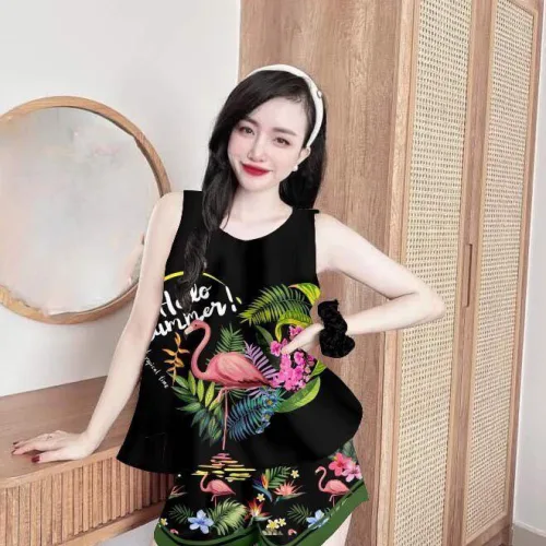 Đồ bộ mango siêu mát quần đùi áo ba lỗ in nhiều hình dễ thương