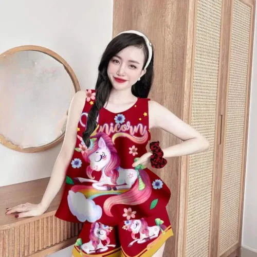 Đồ bộ mango siêu mát quần đùi áo ba lỗ in nhiều hình dễ thương