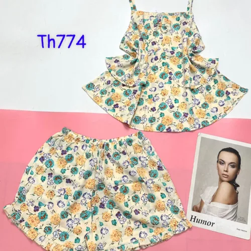Đồ bộ mango siêu mát quần đùi áo hai dây tầng mặc nhà