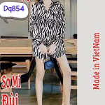 Đồ bộ mango siêu mát quần đùi áo sơ mi tay dài dấu quần
