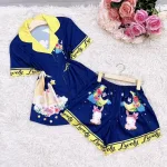 Đồ bộ mango siêu mát quần đùi áo tay ngắn cổ bẻ nút