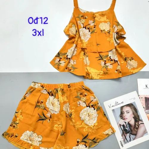 Đồ bộ mango siêu mát quần đùi bèo áo hai dây nhiều hoạ tiết