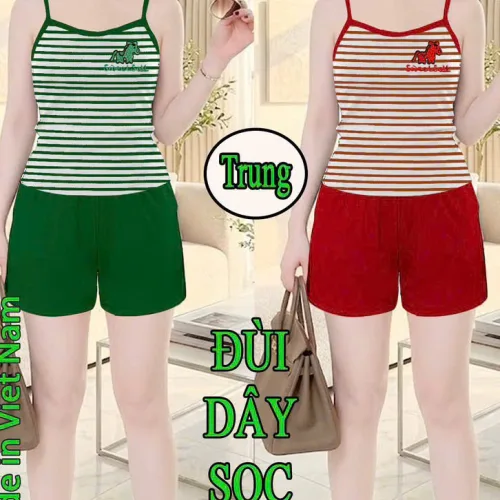 Đồ bộ nữ 2 dây chất thun quần đùi Xs-909584